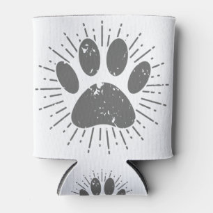 Enfriador De Latas Estampa de pata de perro con rayos de sol angustia