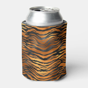 Enfriador De Latas Estampado Animal Rayas De Tigre Marrón Negro Glamu