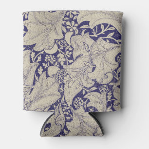 Enfriador De Latas Estampado de Alhelí de William Morris Azul Antiguo