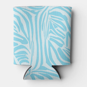 Enfriador De Latas Estampado de cebra azul y blanco en negrita