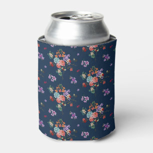 Enfriador De Latas Estampado de flores color de rosa del ramo