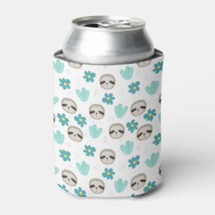 Enfriador De Latas Estampado de flores dulce de la pereza