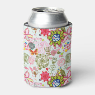 Enfriador De Latas Estampado de flores en el estilo retro 2
