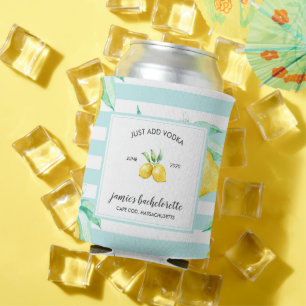 Enfriador De Latas Estampado de Limón Soltera de Cítricos Personali