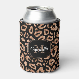 Enfriador De Latas Estampado leopardo del purpurina