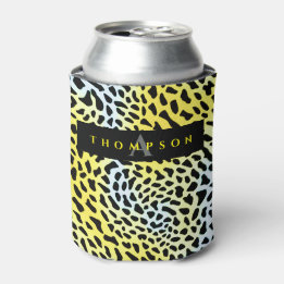 Enfriador De Latas Estampado Monograma de Jaguar Safari Amarillo de M