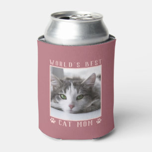 Enfriador De Latas Estampados de patas de gato de oro rosa de la mejo