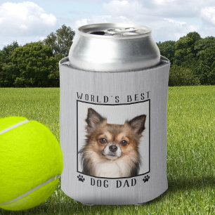 Enfriador De Latas Estampados de patas de papá perro mejor del mundo