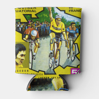 Enfriador De Latas Estampilla histórica de ciclistas de Guinea Ecuato