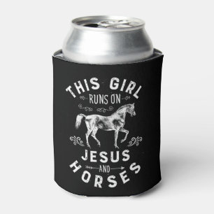 Enfriador De Latas Este Chica Corre Sobre Jesús Y Caballos En Eq