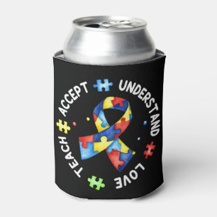 Enfriador De Latas Este tono con el lema del rompecabezas del autismo