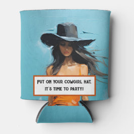Enfriador De Latas Estética de vaquera costera de 30 años fiesta
