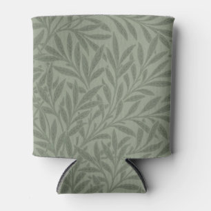 Enfriador De Latas Estilo antiguo verde salvia con estampado de sauce