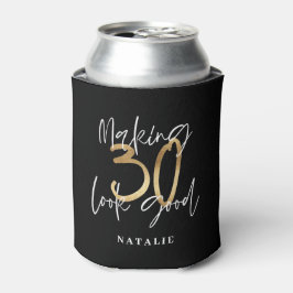 Enfriador De Latas Estilo de escritura moderno de 30 años en negro y