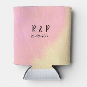 Enfriador De Latas estilo de texto minimalista simple blanco boda ros