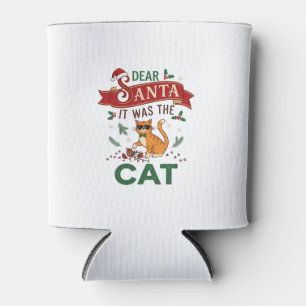 Enfriador De Latas Estimado Santa Era Adorno Navideño Naranja De Gato