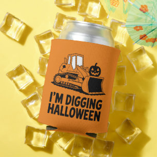 Enfriador De Latas Estoy Cavando Halloween Cara de Calabaza Tractor N