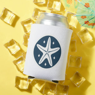 Enfriador De Latas Estrella de mar con estrellas blancas