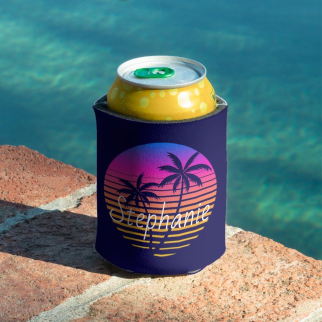 Enfriador De Latas Estrella de sol retro personalizada (Piscina in situ)