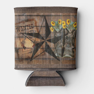 Enfriador De Latas Estrella ruidosa de Texas Occidental Boots de Cowb