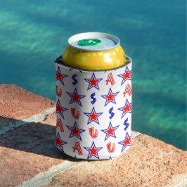 ENFRIADOR DE LATAS ESTRELLAS AZULES BLANCAS PATRIOTAS