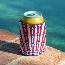 ENFRIADOR DE LATAS ESTRELLAS AZULES BLANCAS PATRIOTAS