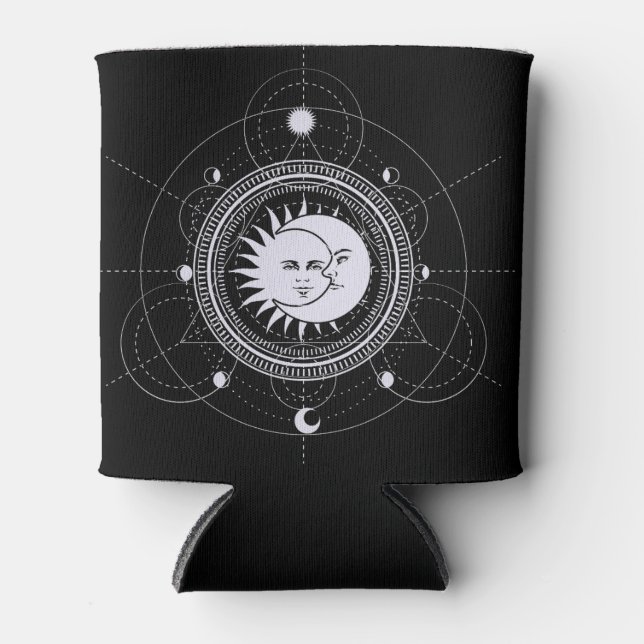 Enfriador De Latas Estrellas celestiales de sol y luna (Anverso)