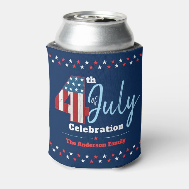 Enfriador De Latas Estrellas de la bandera de los Estados Unidos de A (Reverso de la lata)