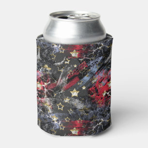 Enfriador De Latas estrellas doradas abstractas y modernas