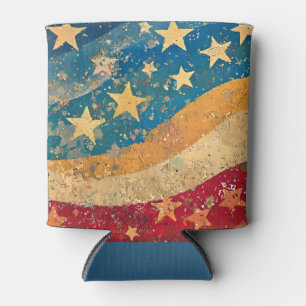 Enfriador De Latas Estrellas Folksy y rayas