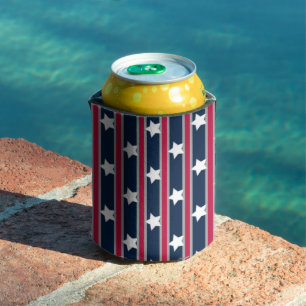 Enfriador De Latas Estrellas patrióticas divertidas y divertidas