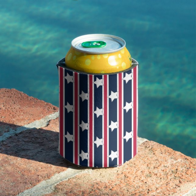 Enfriador De Latas Estrellas patrióticas divertidas y divertidas (Piscina in situ)