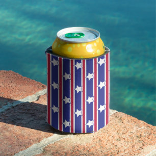 Enfriador De Latas Estrellas patrióticas divertidas y divertidas