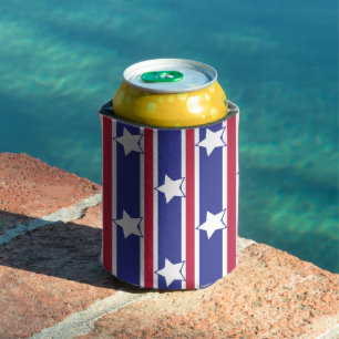 Enfriador De Latas Estrellas patrióticas divertidas y divertidas