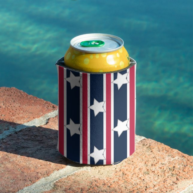 Enfriador De Latas Estrellas patrióticas divertidas y divertidas (Piscina in situ)