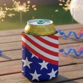 Enfriador De Latas Estrellas patrióticas Estrellas Rojas Refrigerador