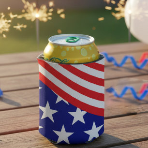 Enfriador De Latas Estrellas patrióticas Estrellas Rojas Refrigerador