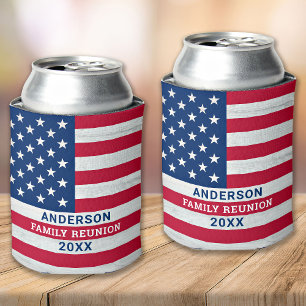 Enfriador De Latas Estrellas patrióticas y bandas Personalizado Bande