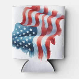 Enfriador De Latas Estrellas y bandas de la bandera estadounidense de