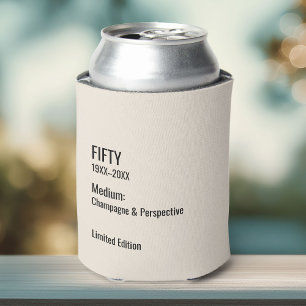 Enfriador De Latas Etiqueta de museo divertida para cumpleaños 50 per