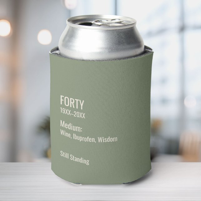 Enfriador De Latas Etiqueta divertida de museo chic para cumpleaños 4 (Subido por el creador)