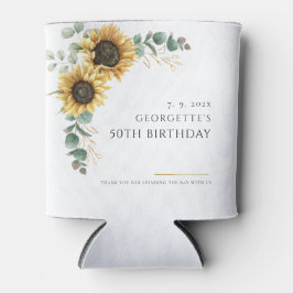 Enfriador De Latas Eucalipto floral de girasol Fiesta de cumpleaños 5