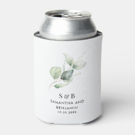 Enfriador De Latas Eucalyptus Monograma Botánico Boda