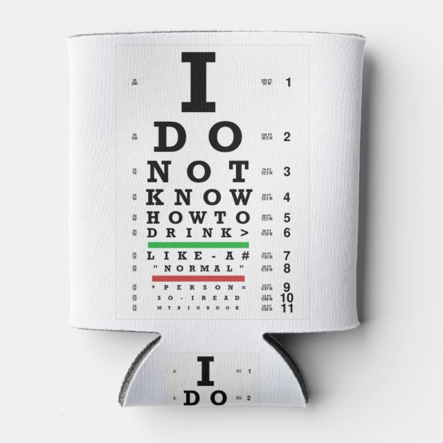 Enfriador De Latas Examen ocular - Regalos Sobrios Hombres Mujeres (Anverso)