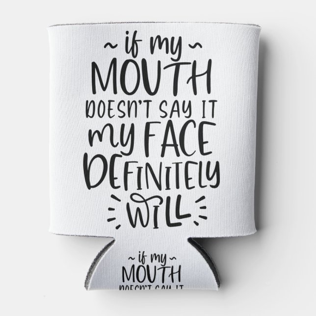 Enfriador De Latas Expresión facial, silencio, silencio (Anverso)