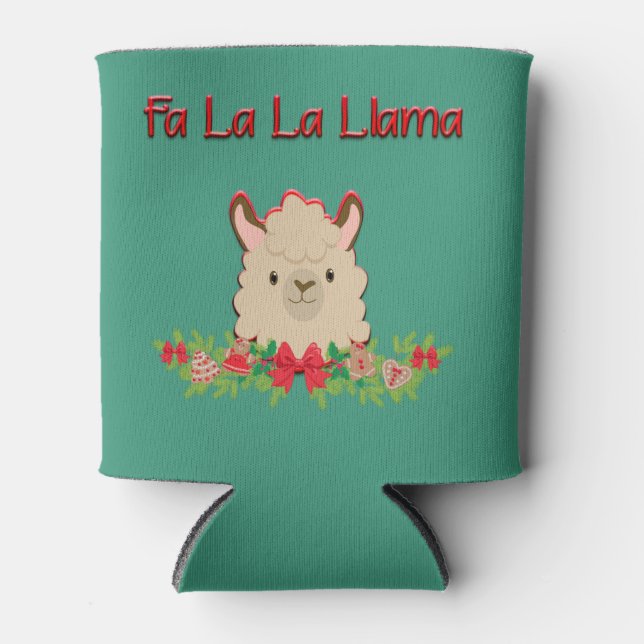 Enfriador De Latas Fa La La Llama Christmas (Anverso)
