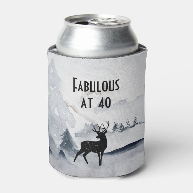 Enfriador De Latas Fabuloso en 40 majestuosas acuarelas de venado (Lata Anverso)