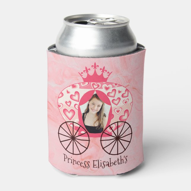 Enfriador De Latas Fairytale Royal Princess Carriage Chica Cumpleaños (Lata Anverso)