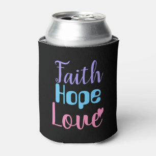 Enfriador De Latas Faith Hope Love Heart Christian Inspirador