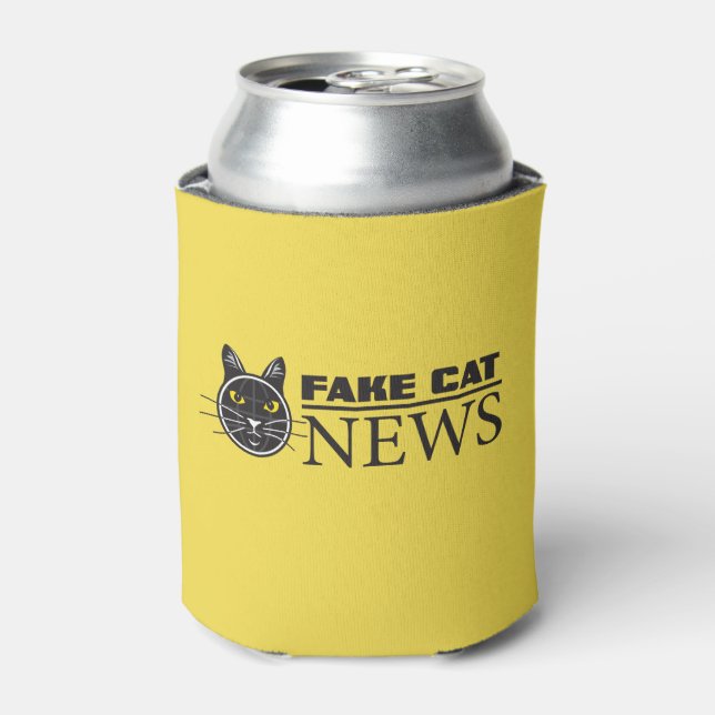 Enfriador De Latas Fake Cat News Coozie (Lata Anverso)